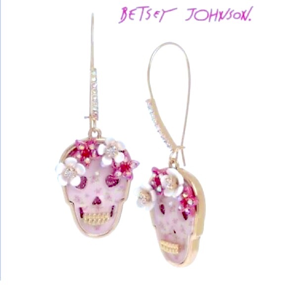 ORDER BY 09/01 Betsey Johnson sugar skull earrings - Picture 3 of 3